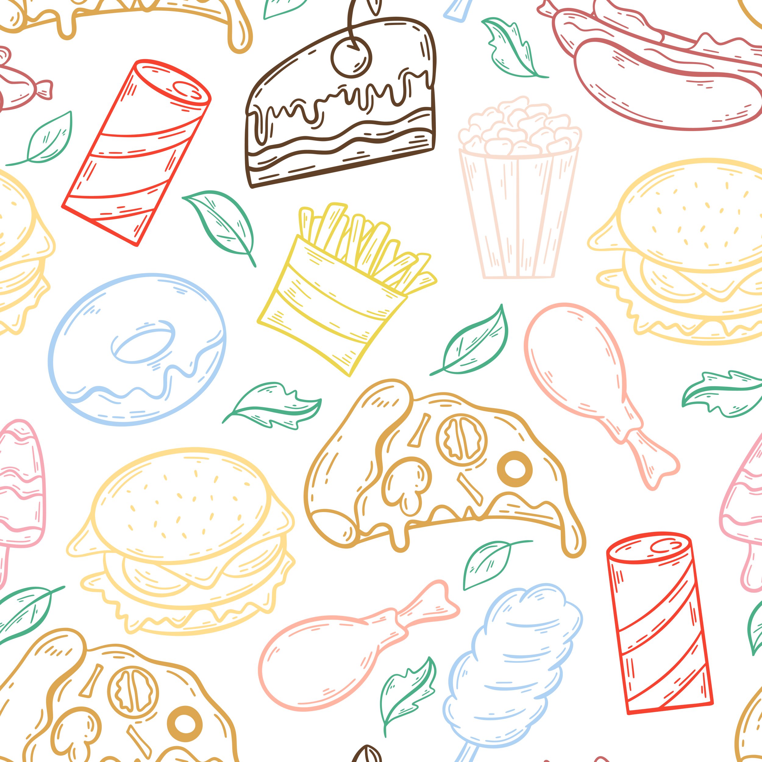 Silhouette fast food background