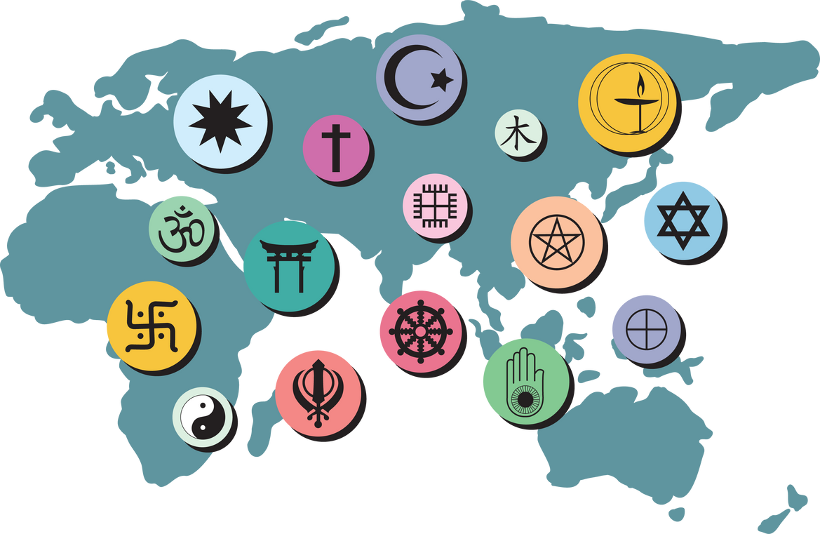 World Religion Symbols Concept